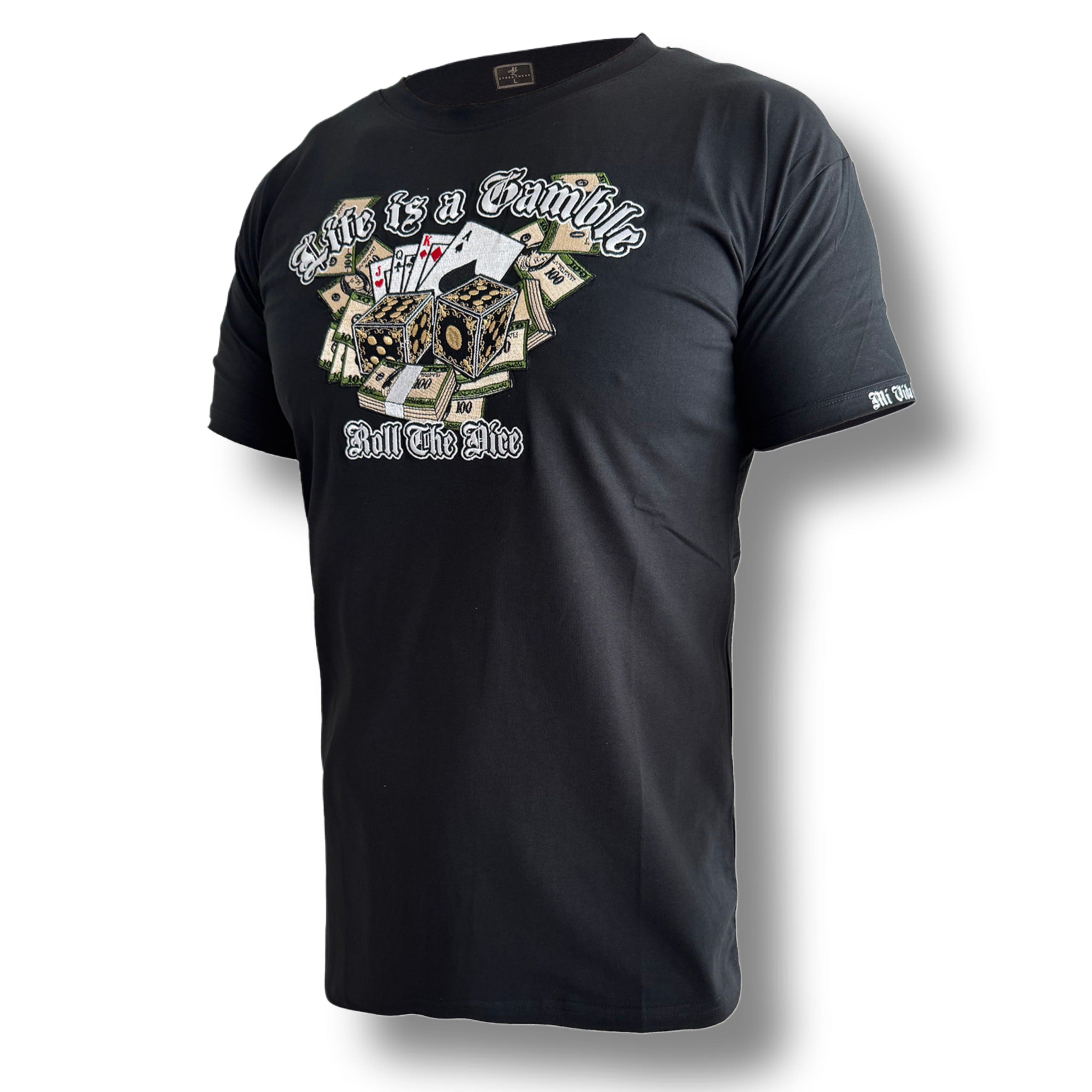 MVL Life is a gamble embroidery T-shirt - black
