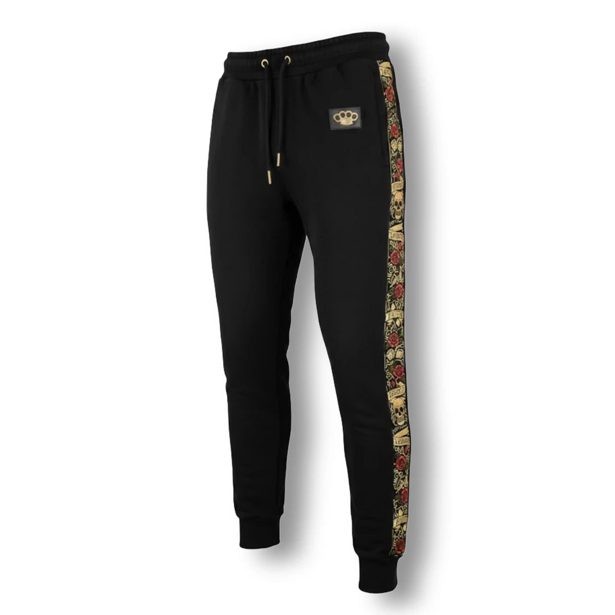 Pantalón de chándal Mi Vida Loca LFR negro con banda bordada de colores y logo MVL, delantera