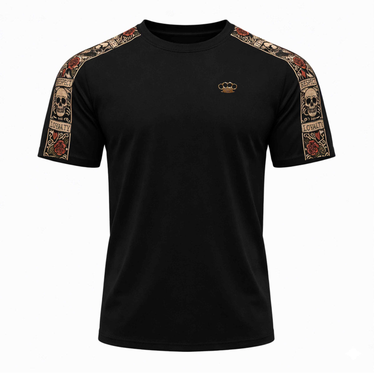 Mi Vida Loca LFR T-shirt in black with colourful embroidered band on the sleeves, front