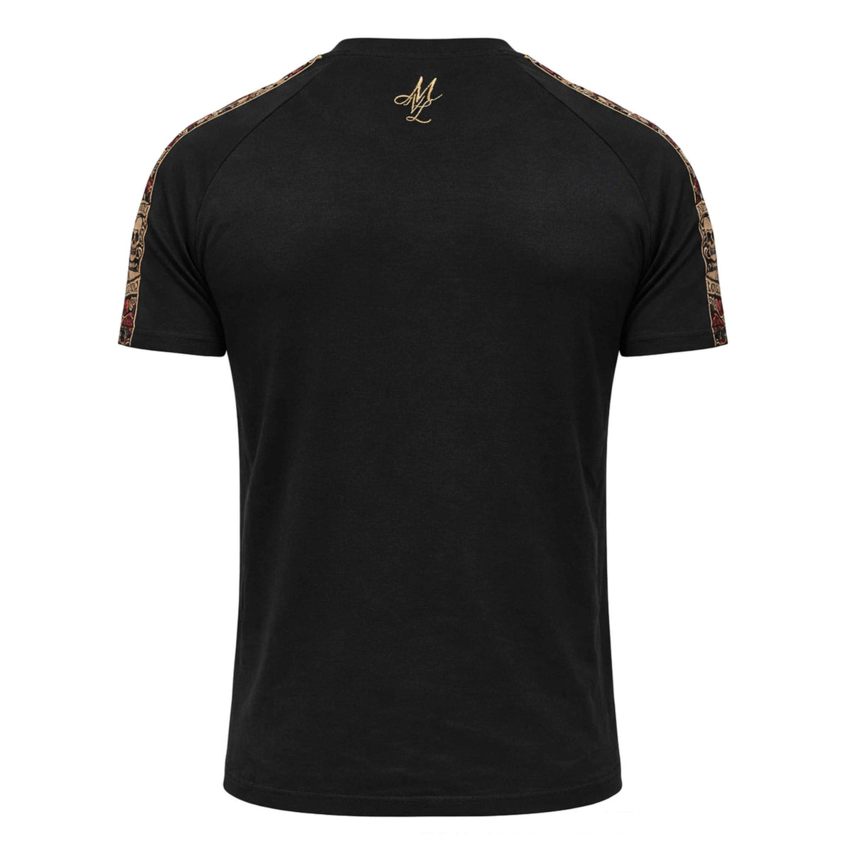 LFR T-shirt in black with MVL logo at the neck, back on a white background