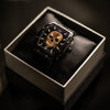 MVL Automatic skull watch japan movement / silicon band - black/black