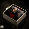 MVL Automatic skull watch japan movement / silicon band - black/red