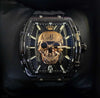 MVL Automatic skull watch silicon band - black/black