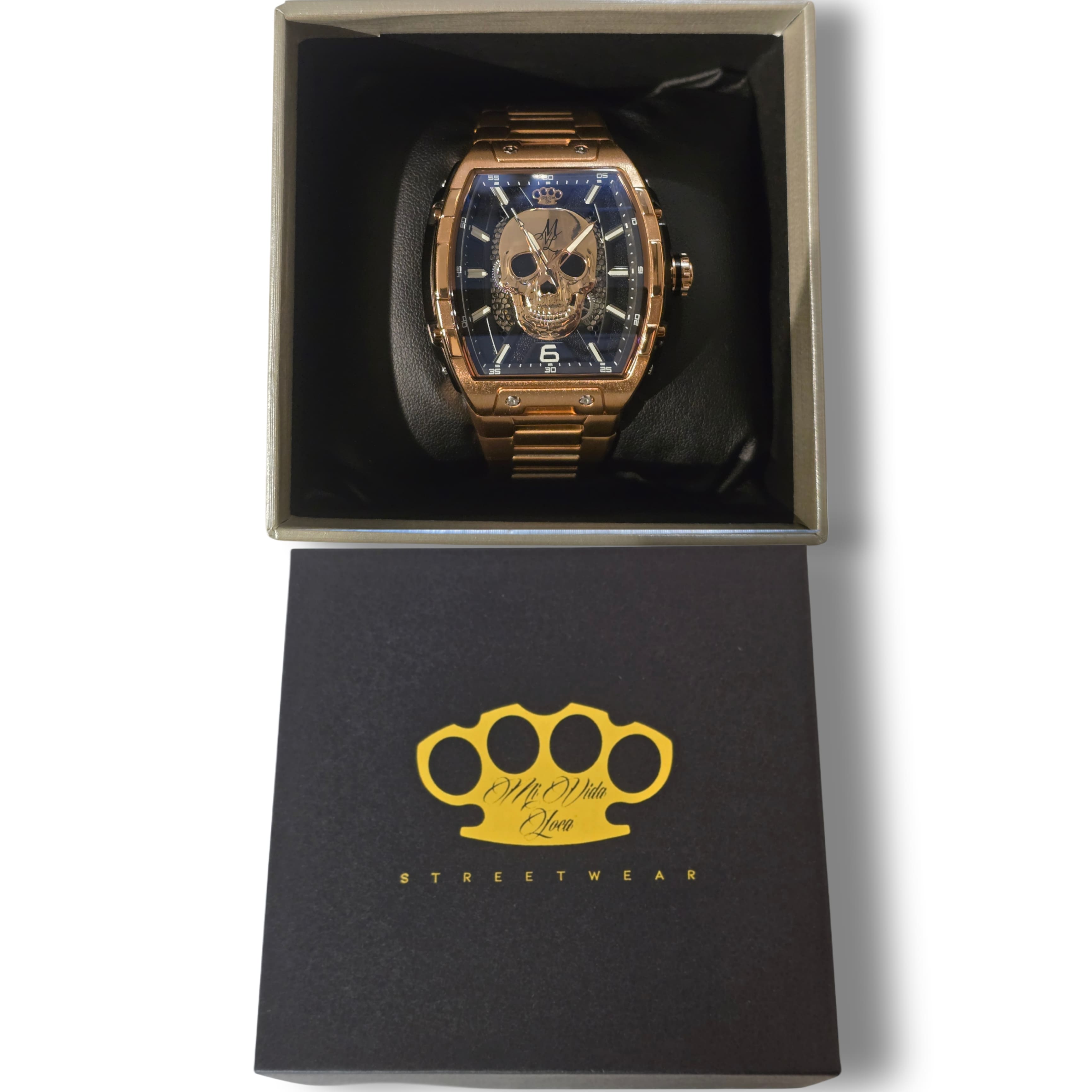 MVL Automatische Totenkopf-Uhr Japanisches Uhrwerk - Roségold