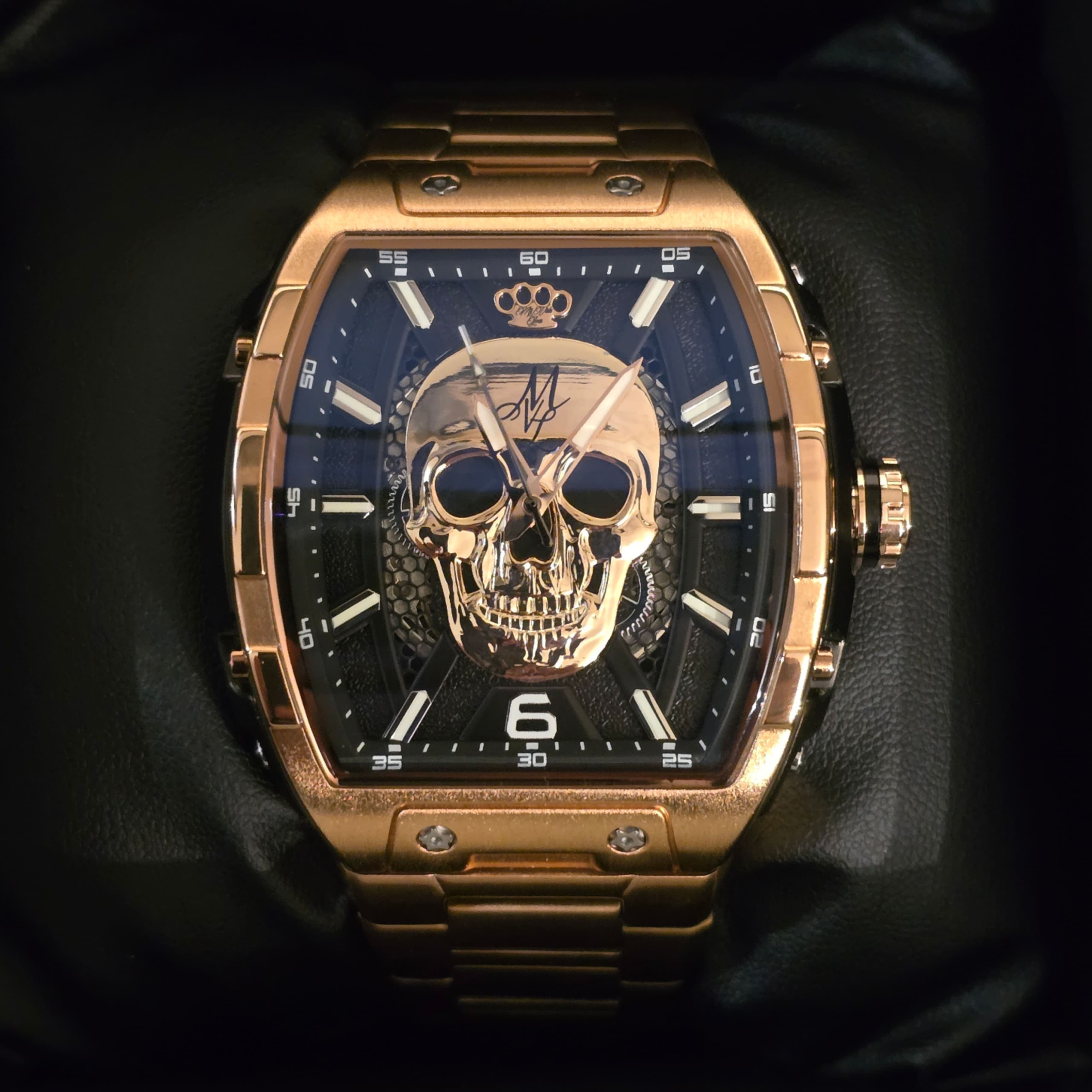 MVL Automatische Totenkopf-Uhr Japanisches Uhrwerk - Roségold