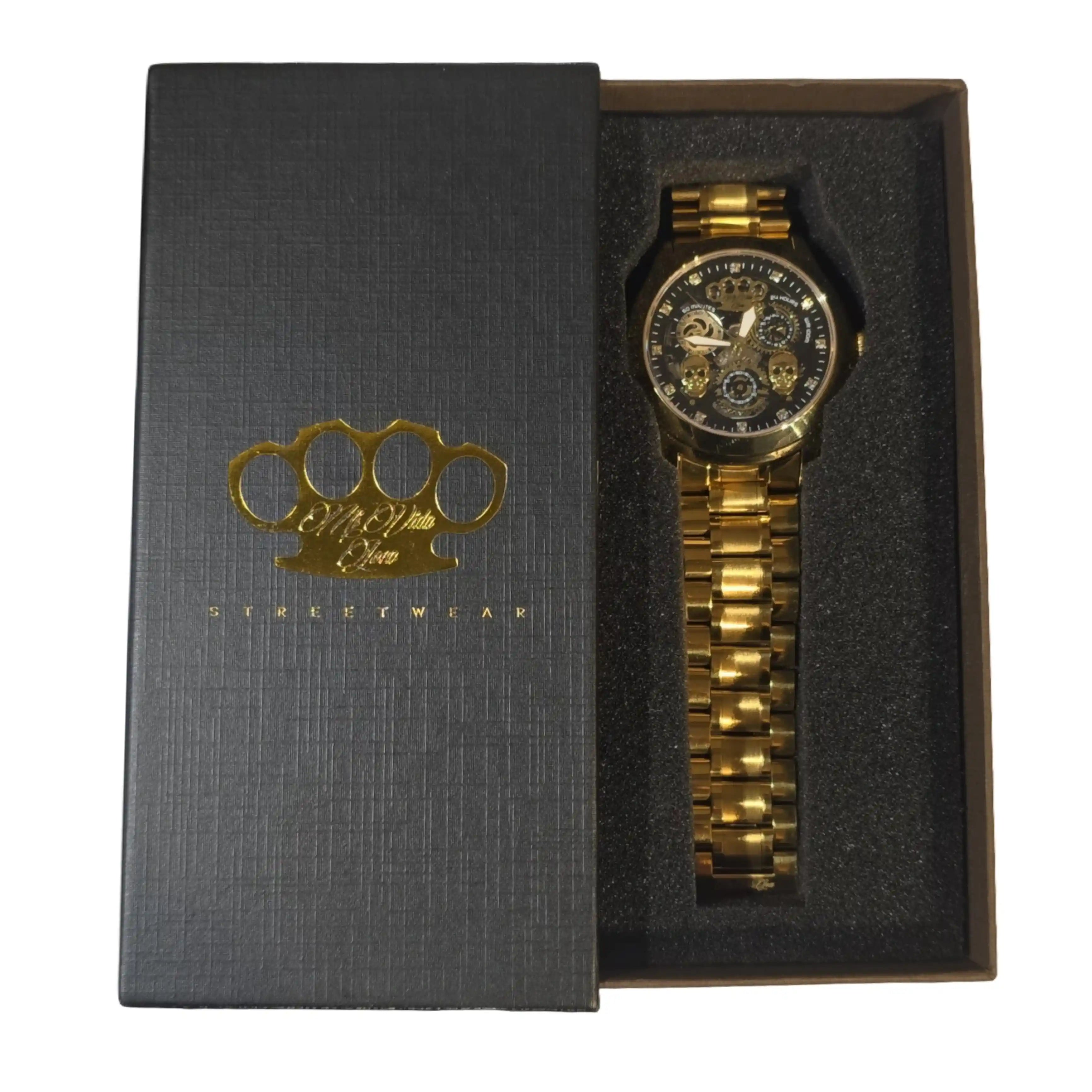 MVL "Double Skull" self-winding wristwatch - gold/gold