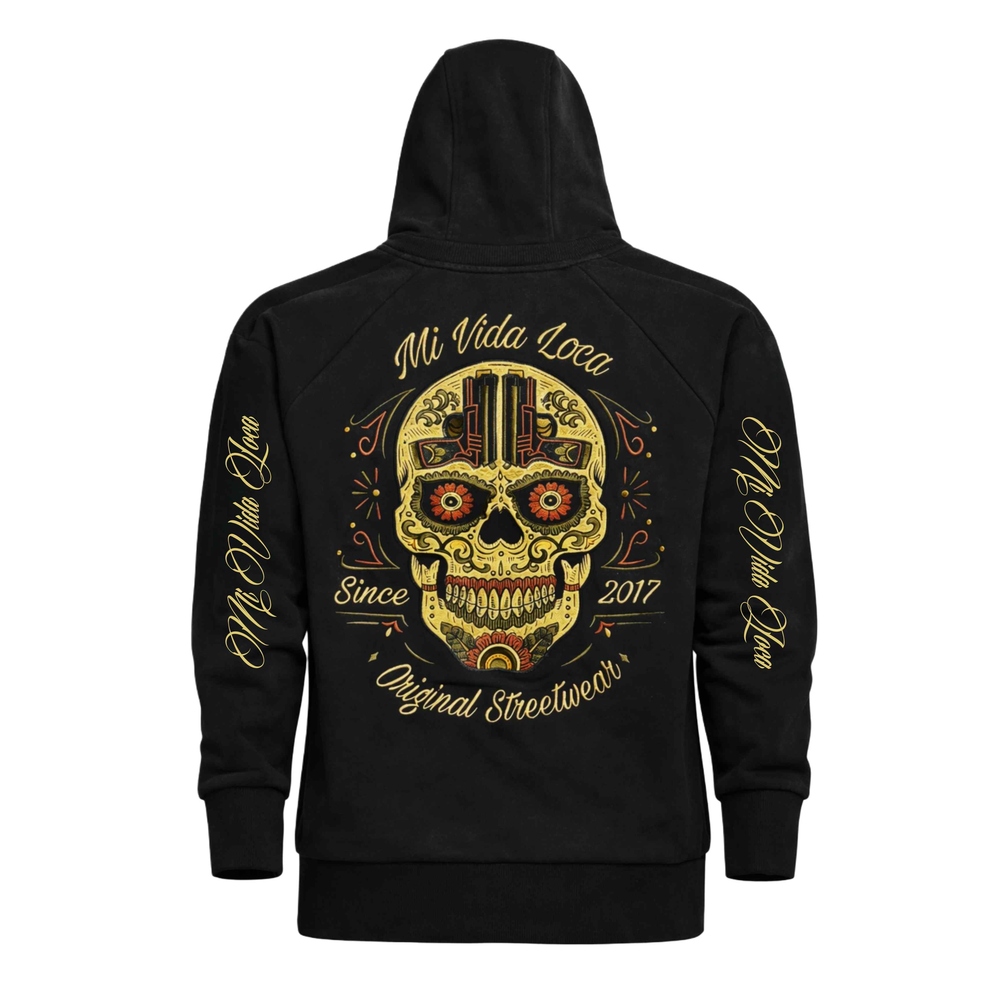 Толстовка с капюшоном «Sugar Skull» — черная