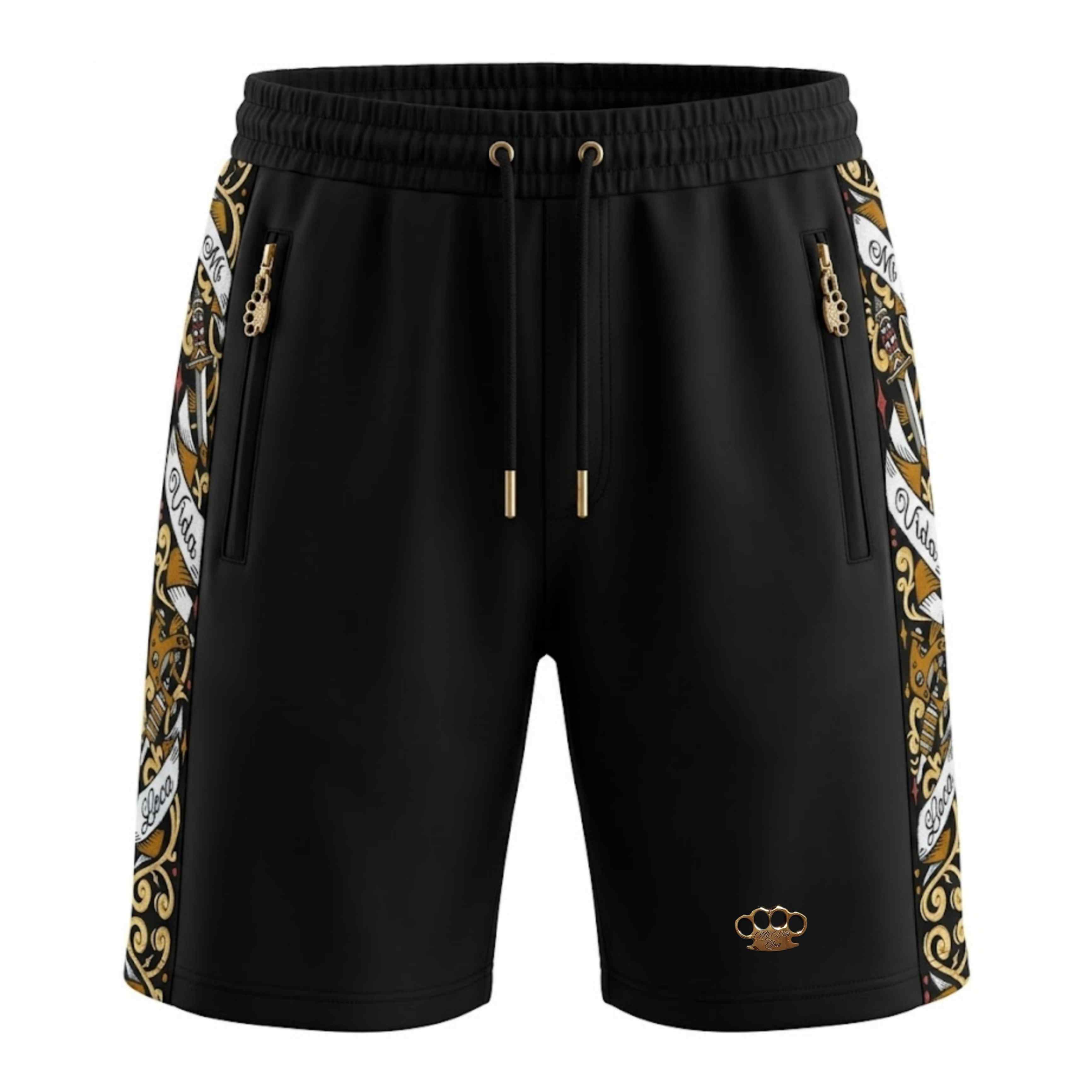 Savage ornate jogger shorts - black