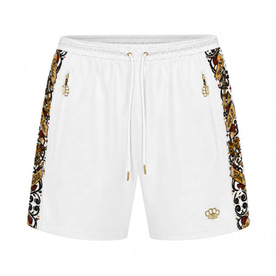Savage ornate jogger shorts - white