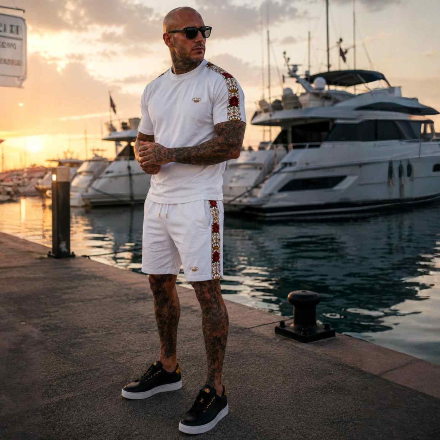 Pantaloncini jogger Calavera - bianchi