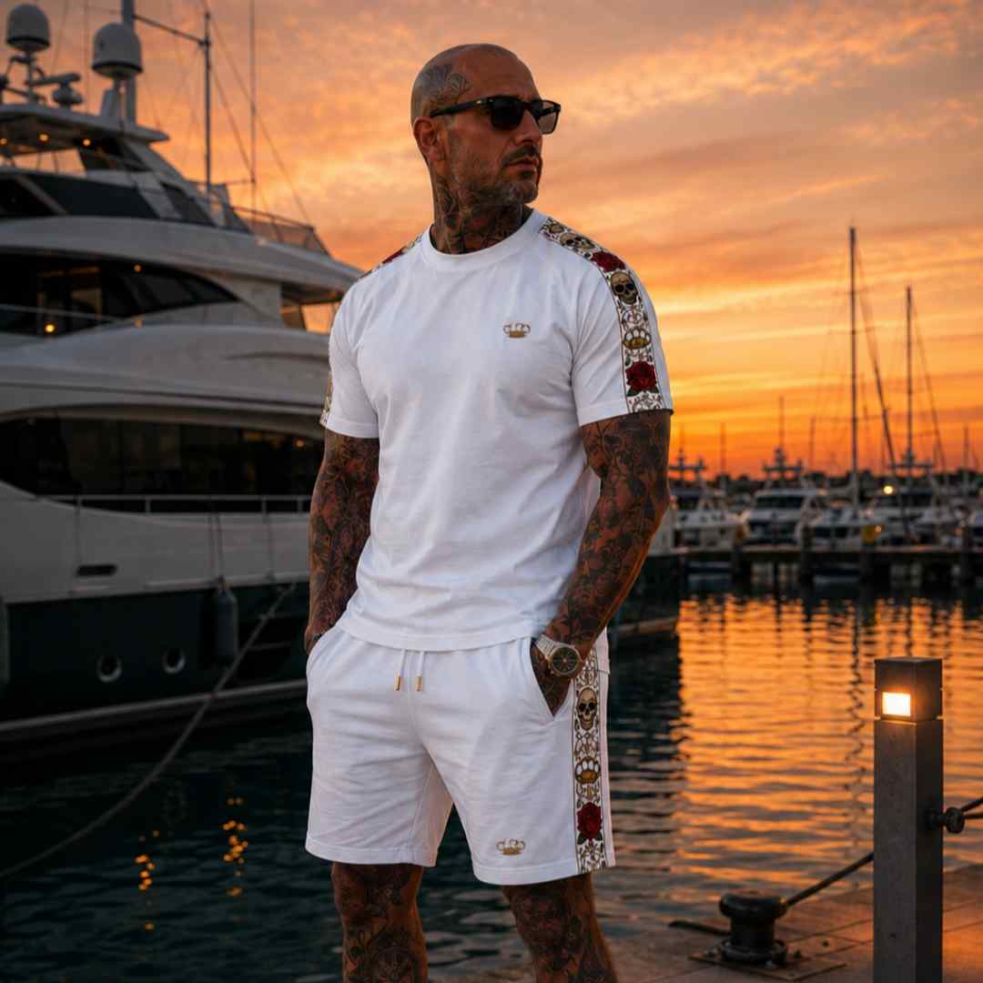 Pantaloncini jogger Calavera - bianchi