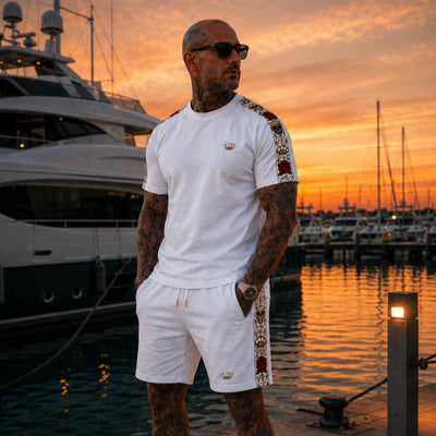 Calavera jogger shorts - white