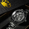 MVL "Double skull" automatic wrist watch - silver/silver
