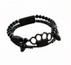 MVL « Polygonal skulls » Bracelet noir/noir